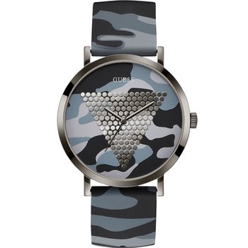 GUESS Mens Camo Silicone Strap