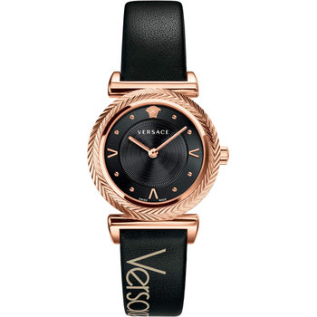 VERSACE Black Leather Strap