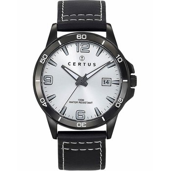 CERTUS Men Black Leather Strap