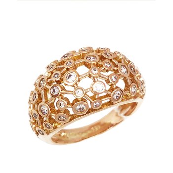 Ring 14ct Rose Gold with Zircon by FaCaDoro (No 54.5)