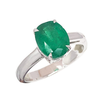 Ring 18ct White Gold SAVVIDIS with Emerald (No 53)