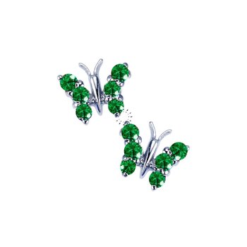 Earrings 18ct Whitegold with Emeralds