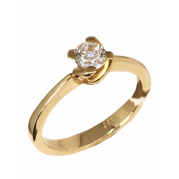 Μονόπετρο δαχτυλίδι SAVVIDIS από χρυσό 14Κ με ζιργκόν (No 53)