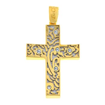 Cross 14ct Gold with Zircon by FaCaDoro