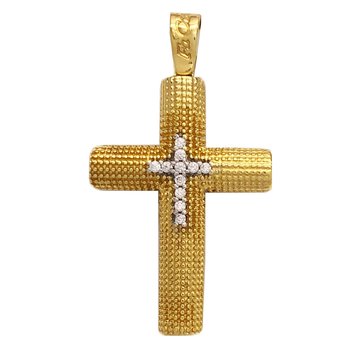 Βαπτιστικός σταυρός 14Κ Χρυσό με ζιργκόν της FaCaDoro