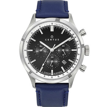 CERTUS Mens Blue Leather Strap