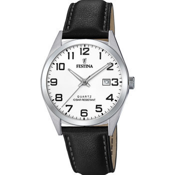 FESTINA Men's Black Leather