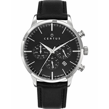 CERTUS Mens Black Leather