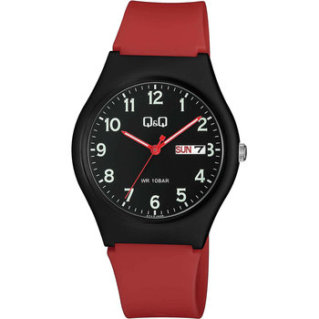 Q&Q Watch Red Plastic Strap