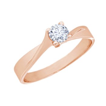 Solitaire Ring SAVVIDIS 14ct Rose Gold Ring with Zircon (No 55)
