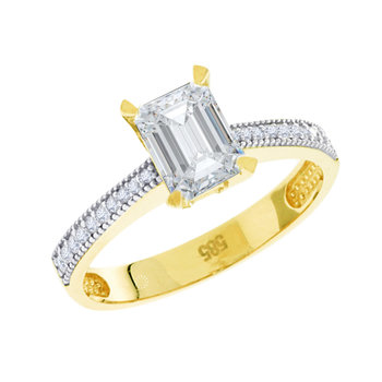 Solitaire ring 14ct Gold SAVVIDIS with zircon