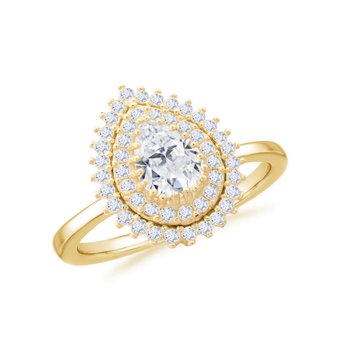 Ring 14ct gold with zircon