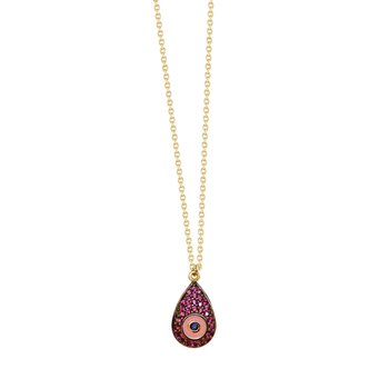 Necklace with evil eye 14ct gold with zircon SAVVIDIS