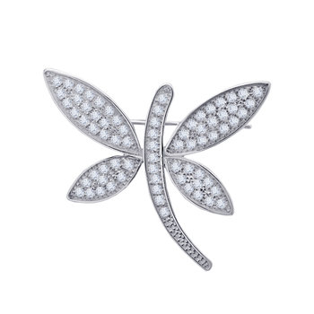 Brooch 14ct white gold with