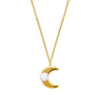 Necklace with moon 14ct gold with pearl SAVVIDIS