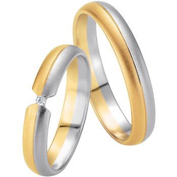 Wedding rings in 8ct Gold and White Gold Breuning