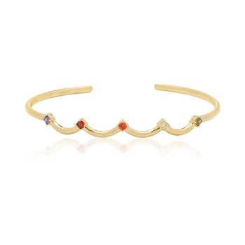 JCOU Rainbow 14ct Gold-Plated Sterling Silver Bracelet With Multi-colored Zircons