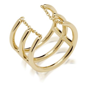 JCOU Chains 14ct Gold-Plated Sterling Silver Ring