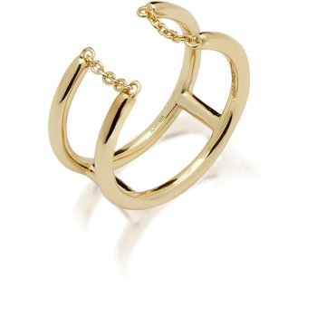 JCOU Chains 14ct Gold-Plated Sterling Silver Ring