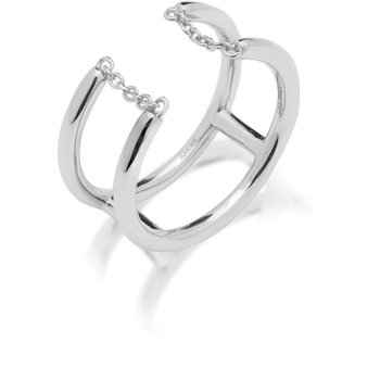 JCOU Chains Rhodium-Plated Sterling Silver Ring