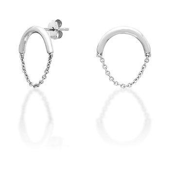 JCOU Chains Rhodium-Plated Sterling Silver Earrings