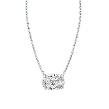 SOLEDOR Petra 14ct White Gold Necklace with Zircon