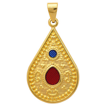 Double Sided Lucky Pendant in 9ct Gold by Ino&Ibo with enamel
