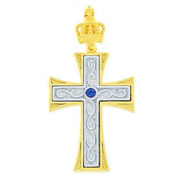 Cross FaCaDoro 14ct White Gold and Gold with Zircon