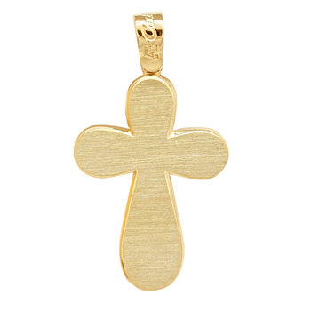 Βαπτιστικός σταυρός χρυσός με διπλό φινίρισμα FaCaDoro 14Κ