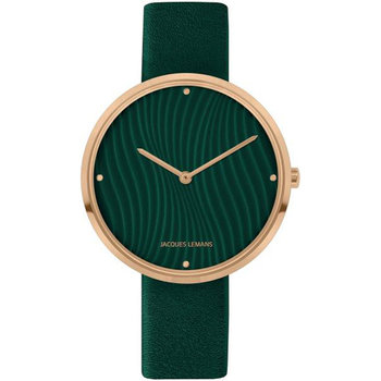 Jacques LEMANS Design Green Leather Strap