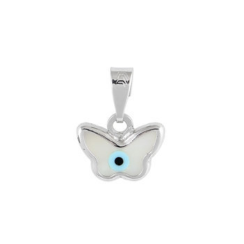 Ino&Ibo 9ct White Gold Pendant with Evil Eye Protection