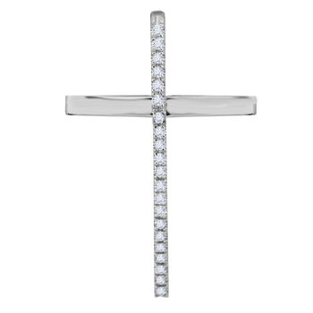 Βαπτιστικός σταυρός SAVVIDIS λευκόχρυσος με ζιργκόν 14Κ