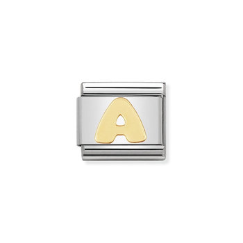 NOMINATION Link - LETTERS in stainless steel with 18k gold A