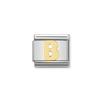 NOMINATION Link - LETTERS in stainless steel with 18k gold B