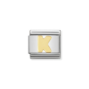 NOMINATION Link - LETTERS in stainless steel with 18k gold K