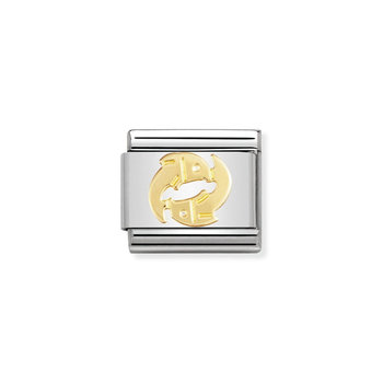 NOMINATION Link - ZODIAC in stainless steel with 18k gold Pisces