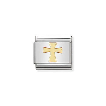 NOMINATION Link - RELIGIOUS in stainless steel and 18k gold Cross