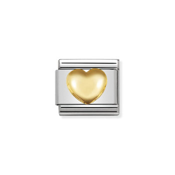 NOMINATION Link - LOVE in stainless steel with 18k gold Raised heart