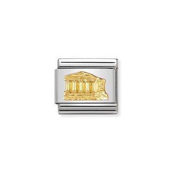 NOMINATION Link - RELIEF MONUMETS in stainless steel with 18k gold Parthenon