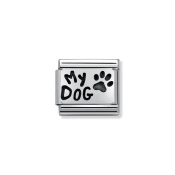 NOMINATION Link - PLATES OXIDIZED steel and silver 925 MY DOG