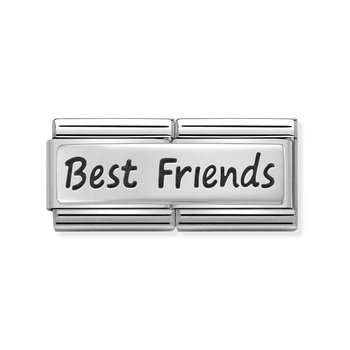 NOMINATION Link - DOUBLE ENGRAVED steel and silver 925 CUSTOM Best Friends