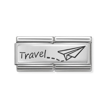 NOMINATION Link - DOUBLE ENGRAVED steel and silver 925 CUSTOM (09_Travel)