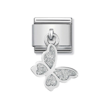 NOMINATION Link - CHARMS steel, 925 silver and enamel Glitter butterfly