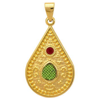 9ct Gold Double Sided Lucky Pendant with Enamel by Ino&Ibo