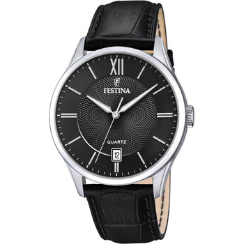 FESTINA Black Leather Strap