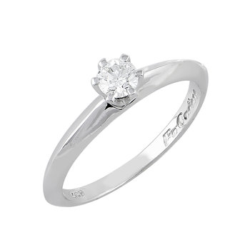 Solitaire Ring 18ct White Gold with Diamond by FaCaDoro (No 54)