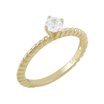Solitaire ring 14ct Gold with Zircons by SAVVIDIS (No 54)