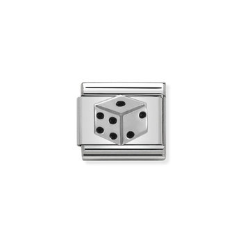 NOMINATION Link - Dice in Stainless Steel and Silver 925 with Enamel