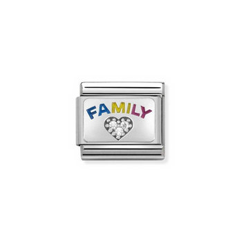 NOMINATION Link - Family with Heart in Stainless Steel and Silver with Zircon
