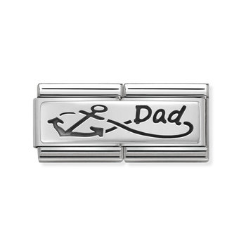 NOMINATION Link - Dad with Anchor in Stainless Steel and Silver 925